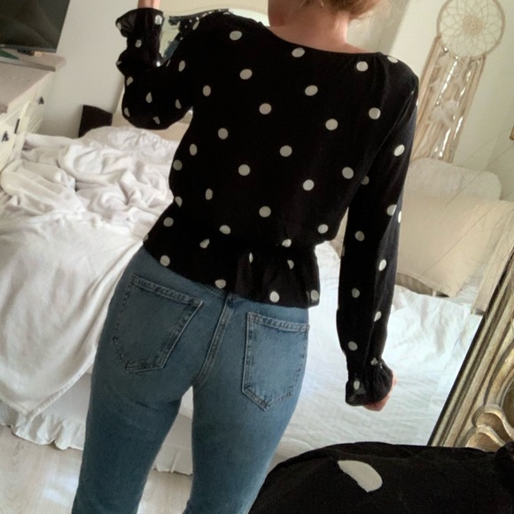 Peplum Polka Dot Blouse - Picture 2 of 4